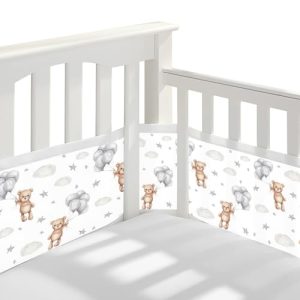 Guyisile Protector de Cuna,Lavable,340cm x 30cm + 160cm x 30cm