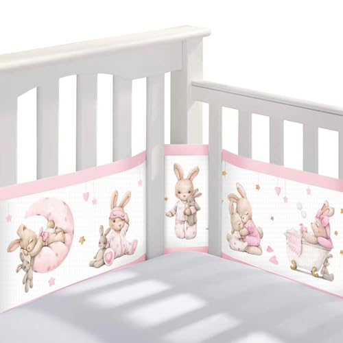 Guyisile Protector de Cuna,Lavable,340cm x 30cm + 160cm x 30cm
