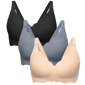 HBselect 3Pack Sujetador Lactancia, Sujetador de Lactancia Sin Costuras