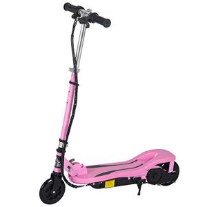 HOMCOM Patinete Eléctrico Plegable para Niños de 7-14 Años 12 km/h Rosa