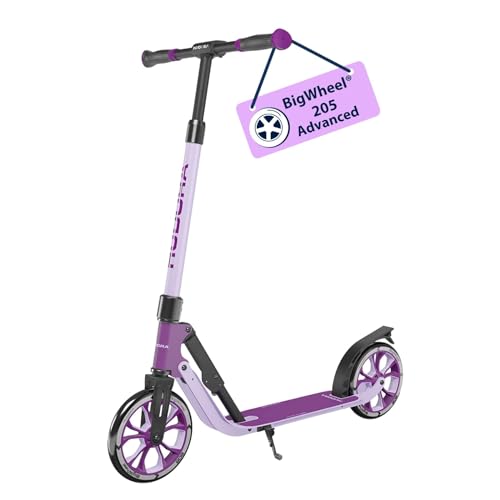 HUDORA BigWheel 205 Advanced Scooter – Patinete de Aluminio cómodo para hasta 100 kg – Patinete Plegable y Ajustable en Altura – Scooter para niños/Adolescentes y Adultos