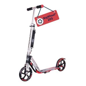 HUDORA Scooter BigWheel 205 – Rodillo de Aluminio Estable – Patinete Urbano Ajustable y Plegable con Soporte – Patín Deportivo para niños y Adultos hasta 100kg