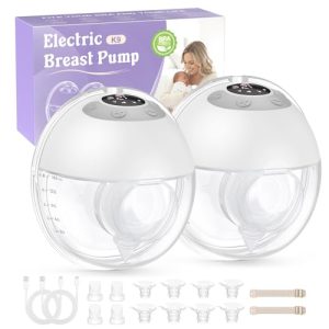 Haokoo Sacaleches Electricos Manos Libres Portátil – Extractor de Leche Materna Eficiente con Sellado Seguro Antifuga per Casa, Viaggi, Bridas 17/19/21/24/27mm, 4 Modos 12 Niveles, Sin BPA, 2 Piezas