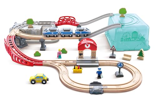 Hape – Juego de Bloques de Construcción de Ferrocarril (Toynamics E3771)