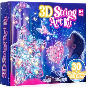 Hapikids Regalo Niñas 6 7 8 9 10 11 12 Años, Manualidades Niñas 6-12 Años Kit Manualidades 3D String Art Regalos de Cumpleaños para Niños Juguetes Niños 8-12 Años