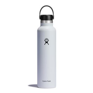 Hydro Flask – Standard Mouth – Botella de Agua 709 ml (24 oz) – Acero Inoxidable con Aislamiento al Vacío y Tapa a Prueba de Fugas y Revestimiento en Polvo – Standard Mouth – White