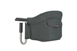 Inglesina Fast, Asiento de Mesa Plegable, Gris Oscuro (Charcoal Grey), Fácil de Transportar, Lavable, Instalación Segura, Hasta 15 kg, 35 x 27 42 cm
