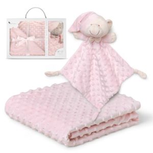 Interbaby Manta Bebé Recién Nacido + Doudou Osito — Regalo en Caja (Rosa)