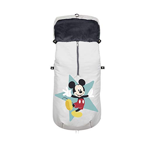 Interbaby Saco Silla Paseo Universal Saco Bebe Invierno Suave, Cálido, Afelpado | Saco Carro Bebe Invierno Desmontable, Doble Apertura, Lavado Fácil, Materiales Antialérgicos, Mickey Geo
