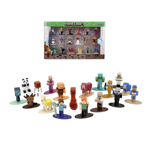 Jada Toys Minecraft Set nanofiguras metálicas 4 cm, 18 Personajes icónicos del Videojuego, Figuras Die-Cast Oficiales coleccionables, colección Premium para Fans y Gamers Desde 3 años (9336782314R00)