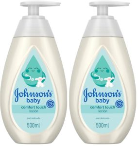 Johnson’s Baby CottonTouch Face & Body Lotion, crema hidratante corporal y facial con algodón, crema para bebés recién nacidos, dermatológicamente probada, 1 x 500 ml (Paquete de 2)