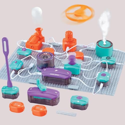 Juego de circuitos electrónicos con 45 bloques de circuitos,101 experimentos para aprender sobre electricidad, kit de exploración electrónica DIY,juguetes educativos STEM para niños a partir de 3 años