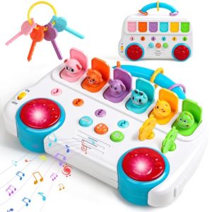 Juguetes Niños 1 Año, Juguete Bebe 1 Año, Juguete Musicales con Tambor Infantil, Juguetes Montessori 1 Años con Música y Sonidos Regalos Niños Niñas 1 2 Años Juegos Educativo Brinquedos Bebe 1 2 Años