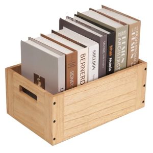 KIRIGEN Caja de Madera, Caja para Libros sin Tapa, 36x23x15,2 cm, Natural