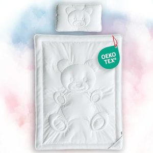 KNERST® Set Edredón Cuna 100×135 + Almohada 40×60 – Relleno Nórdico Cuna Bebé – Edredón Infantil Transpirable y Lavable – Edredon Infantil Suave