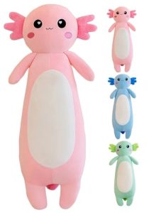Kekeso Ajolote de Peluche Gigante, Almohada Larga para Abrazar, Peluche Suave para Niños y Niñas – Rosa, 65cm