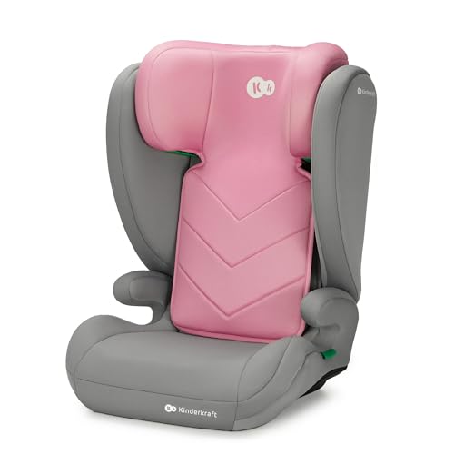 Kinderkraft I-SPARK Silla de coche, i-Size, para bebé, Grupo 2/3 100-150 cm, de 3,5 a 12 años, de 15 a 36 kg, ligera (4,85 kg), cinturón de seguridad de 3 puntos, Protección lateral, Rosa