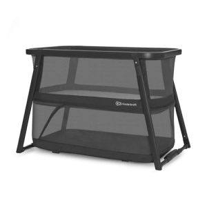 Kinderkraft SOFI Plus, Cuna, Cuna de Viaje, Desde el Nacimiento hasta los 3 años, hasta 15 kg, Plegado rápido, Viajar, Funda de algodón, 2 sábanas Gratis, Gris
