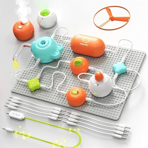 Kits de circuitos de Ciencias físicas, Bloques de Circuitos Snap con Placa Base Clásica para Kit de Exploración Electrónica Bloques Electrónicos DIY, Juguetes educativos para Mayores de 3 años