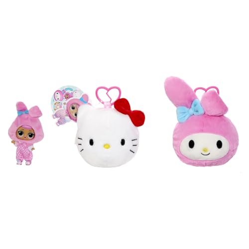 L.O.L. Surprise! Loves Hello Kitty Reversible Plush Surprise – Personajes de Sanrio de Peluche con L.O.L. Tot a Juego, 5 Sorpresas y Llavero para Llevar, para Mayores de 4 Años