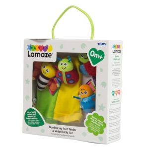 LAMAZE Gardenbug Wrist Baby Rattle Toy Baby Gift Set, Cute Foot Finder Baby Toy with Sensory Stimulation, Suitable for Boys & Girls From 0 – 6 Months, Styles May Vary LC27634