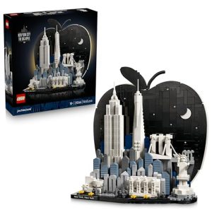 LEGO Architecture Ciudad de Nueva York: La Gran Manzana – Maqueta en Miniatura – Decoración de la Estantería con Estatua de la Libertad y Empire State – Regalo para Amantes de los Viajes – 21066