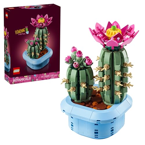 LEGO Botanicals Cactus en Flor – Planta con Maceta Artificial con 2 Cactus y Flores – Decoración de la Habitación – Regalo de Cumpleaños para Niñas de 9+ Años y Amantes de Las Plantas – 11509