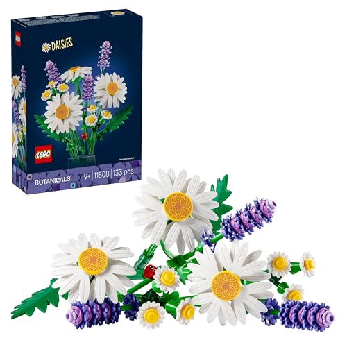 LEGO Botanicals Margaritas – Ramo de Flores con Margaritas y Lavanda Artificial – Decoracion para la Habitacion Infantil – Regalo para Niñas de 9+ Años y Mujeres – 11508