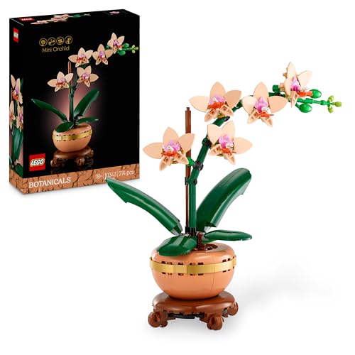 LEGO Botanicals Miniorquídea – Orquídea Flor y Planta Artificial para Decoración del Hogar y Salón – Maqueta para Construir para Adultos – Regalo para Esposas, Mujeres, Madres y Pareja 10343