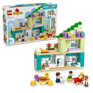 LEGO Duplo Casa Familiar Moderna “3en1” con Figuras – Juego Educativo para la Motricidad Fina – Juguete Montessori Interactivo con Casa de Muñecas – Regalo para Niñas y Niños de 2+ Años – 10470