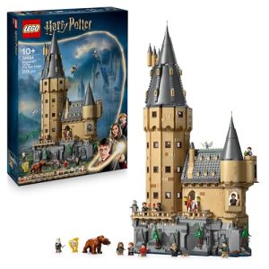LEGO Harry Potter Castillo de Hogwarts: Torre Central – Castillo de Juguete con Cuarto de Llaves Voladoras y Ajedrez Mágico – 12 Minifiguras – Regalo para Niñas y Niños de 10+ Años 76454