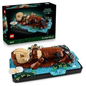 LEGO Ideas Nutrias Marinas a Flote – Kit de Maquetas 3D para Adultos con Nutria y Cría – Figuras Articuladas de Animales Marinos – Decoración de la Estantería – Regalo de Manualidades – 21366