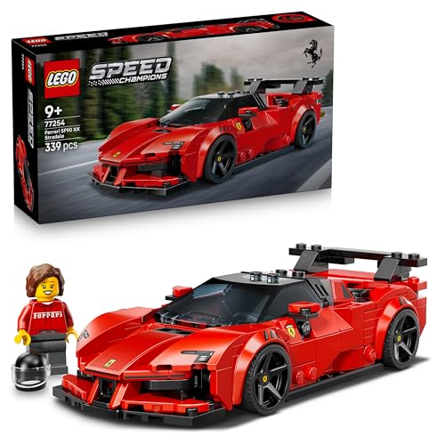 LEGO Speed Champions Coche Deportivo Ferrari SF90 XX Stradale – Maqueta de Coche de Juguete con Minifigura Coleccionable de Piloto – Regalo de Cumpleaños para Niños de 9+ Años y Fans del Motor – 77254