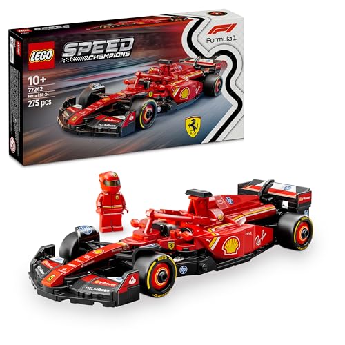 LEGO Speed Champions Coche de Carreras Ferrari SF-24 F1 de Juguete – Maqueta de Vehículo Rojo de Fórmula 1 y Minifigura de Piloto para Coleccionar – Regalo para Niños y Niñas de 10+ Años 77242