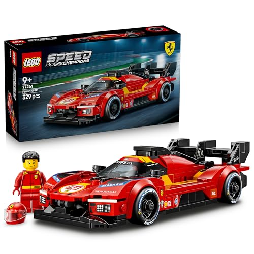 LEGO Speed Champions Ferrari 499P Coche de Carreras de Juguete – Kit de Maquetas con Minifigura de Piloto Coleccionable – Merchandising Deportivo – Regalo para Niños de 9+ Años y Fans – 77261