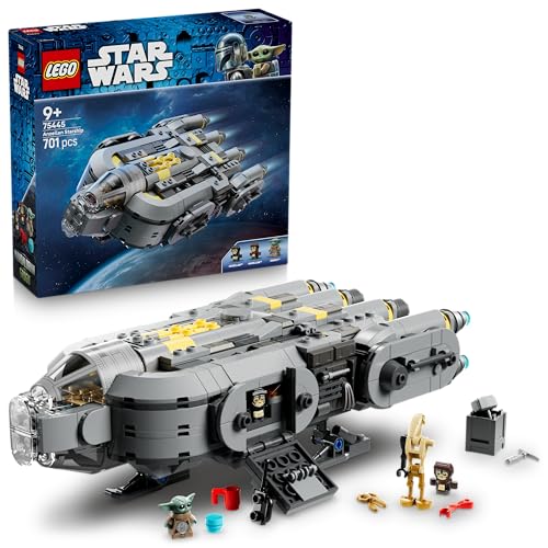 LEGO Star Wars 75445 Nave Estelar Anzellana de Juguete – Kit de Maquetas de The Mandalorian and Grogu con 3 Figuras y Taller de Droides – Regalo de Cumpleaños para Niños, Niñas y Fans de 9+ Años