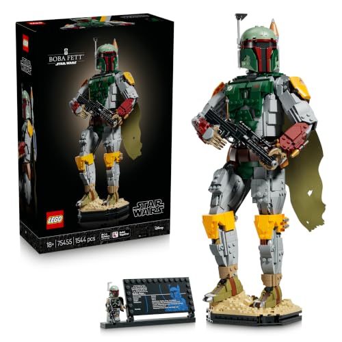 LEGO Star Wars 75455 Boba Fett Figura – Kit de Construcción para Adultos con Armadura, Bláster y Minifigura del Cazarrecompensas – Decoración de la Estantería – Regalo para Fans del Retorno del Jedi