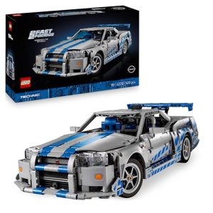 LEGO Technic Coche Nissan Skyline GT-R (R34) de 2 Fast 2 Furious – Kit de Maqueta de Coche para Adultos – Función de Derrape, Dirección, Suspensión y Motor de 6 Cilindros – Regalo para Hombres 42210