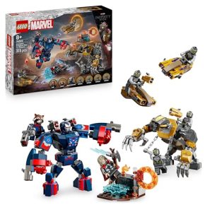 LEGO ǀ Marvel Thor de Vengadores: Endgame vs. Chitauri – Juguete de Superhéroes con Meca, Figura de Gorila y 7 Minifiguras Inc. Thor, Rocket e Iron Patriot MK2 – Regalo para Niños de 8+ Años