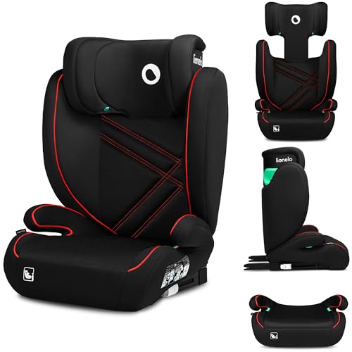 LIONELO HUGO I-SIZE Silla de coche para bebés, Grupo 2 3, de 100 cm a 150 cm Montaje ISOFIX Reposacabezas Memory Foam ajustable Protección lateral Reposabrazos cómodos Respaldo extraíble