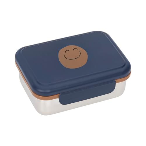 Lässig Fiambrera para niños de acero inoxidable Fiambrera para el desayuno sostenible para el jardín de infancia/Lunchbox Little Gang Smile navy