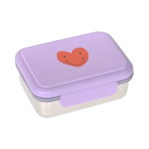 Lässig Fiambrera para niños de acero inoxidable Fiambrera para el desayuno sostenible para el jardín de infancia/Lunchbox Little Gang Heart lilac