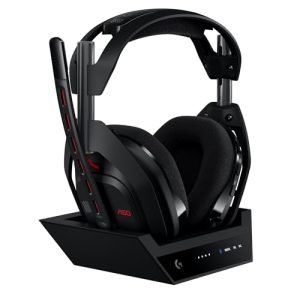 Logitech G Astro A50 Lightspeed Auriculares inalámbricos para Gaming + Base (5.ª Gen), Pro-G Graphene, Cambio Entre 3 Sistemas, USB-C, Xbox, PS5, PC, Nintendo Switch, Switch 2, Bluetooth – Negro