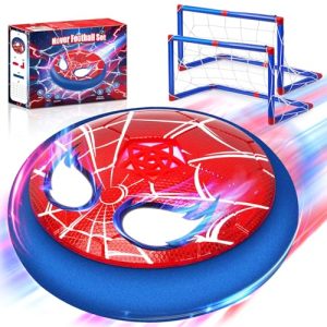 Lubolee Balon Futbol Juguetes Niños 4 5 6 7 8 9 10 Años, Pelota Futbol Niño con Ojos Brillantes & 2* Porterias, Juegos de Balón Fútbol Flotante para Niños-Regalo Ideal para Niños de 3 a 12 Años