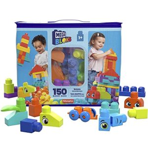 MEGA Bloks Bolsa más grande 150 bloques de construcción de colores, juguete +1 año (Mattel HHM96)