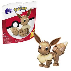 MEGA Construx Pokémon Construye y muestra Eeve Figura de +200 bloques de construcción de juguete para niños +6 años (Mattel HDL84)