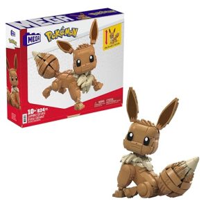MEGA Pokémon, Pokebola Jumbo Eevee, figura de juguete de construcción, 824 piezas, para niños +10 años , GMD34