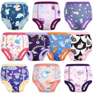 MOEMOE BABY Calzones de entrenamiento, Pantalones de Entrenamiento para bebé, Ropa Interior de Entrenamiento para Niños Y Niñas Pequeños (10 Paquetes) Rosa 3 años