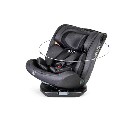MS BabyWorld – CORFÚ – Silla de coche I-Size Grupo 0/1/2/3 | 40-150 cm | Isofix y Top Tether | Nacimiento a 12 años (0-36 kg) | A contramarcha hasta 18 kg | Giratoria 360º Universal