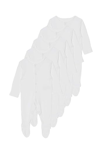 Marks & Spencer Pack de 2 Pijamas Entero para bebé 100% algodón (2 kg-3 años) Blanco Niños Unisex 0-3 Meses
